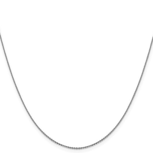 10K White Gold 1mm Diamond Cut Cable Chain - 16"