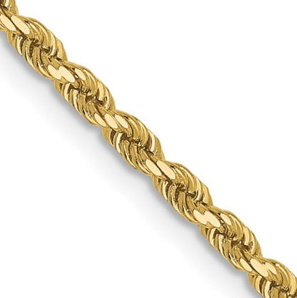 8001-20 10K Yellow Gold 1.75mm Diamond Cut Rope Chain - 20" 0