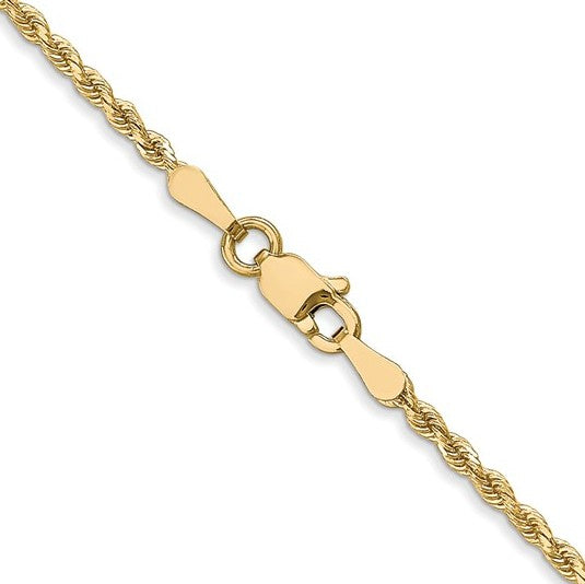 8001-20 10K Yellow Gold 1.75mm Diamond Cut Rope Chain - 20" 0