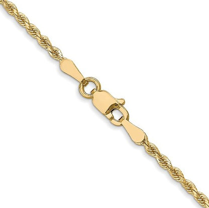 8001-20 10K Yellow Gold 1.75mm Diamond Cut Rope Chain - 20" 0
