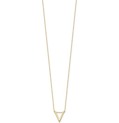 14K Yellow Gold Polished V Necklace - 17"