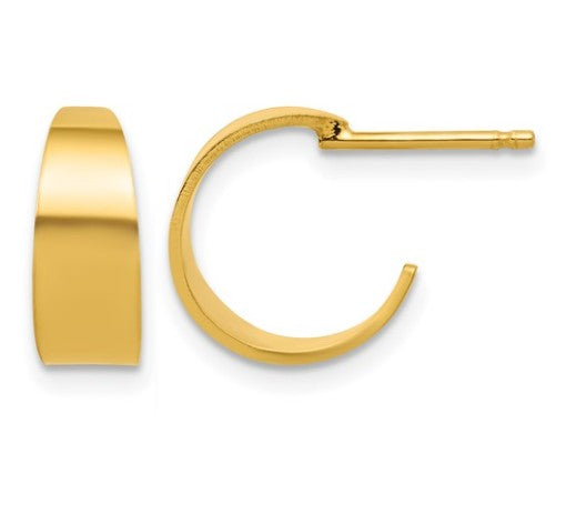 Sterling Silver Gold Plated C Hoop Earrings