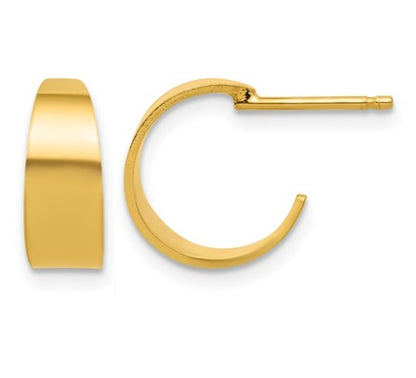 Sterling Silver Gold Plated C Hoop Earrings