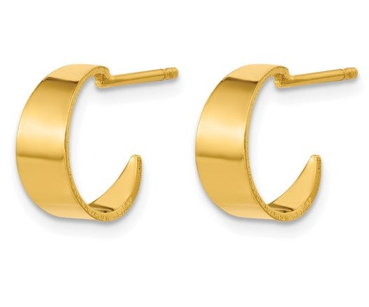 Sterling Silver Gold Plated C Hoop Earrings