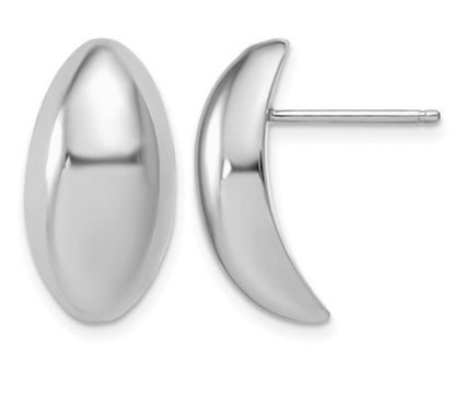 Sterling Silver Rhodium Plated Fancy Domed Post Earrings