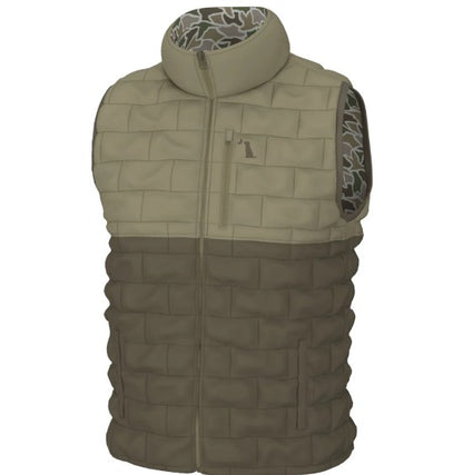 Local Boy Duck Down Reversible Vest in Duck Camo