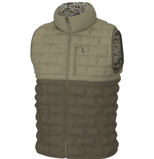 Local Boy Duck Down Reversible Vest in Duck Camo