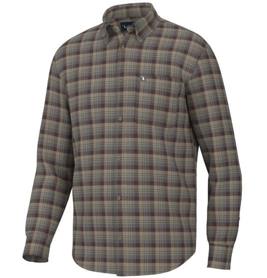 Local Boy Gardner Stretch Flannel in Tan, Garnet, & Navy