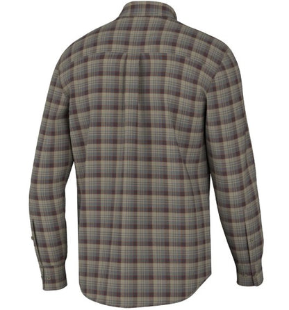Local Boy Gardner Stretch Flannel in Tan, Garnet, & Navy