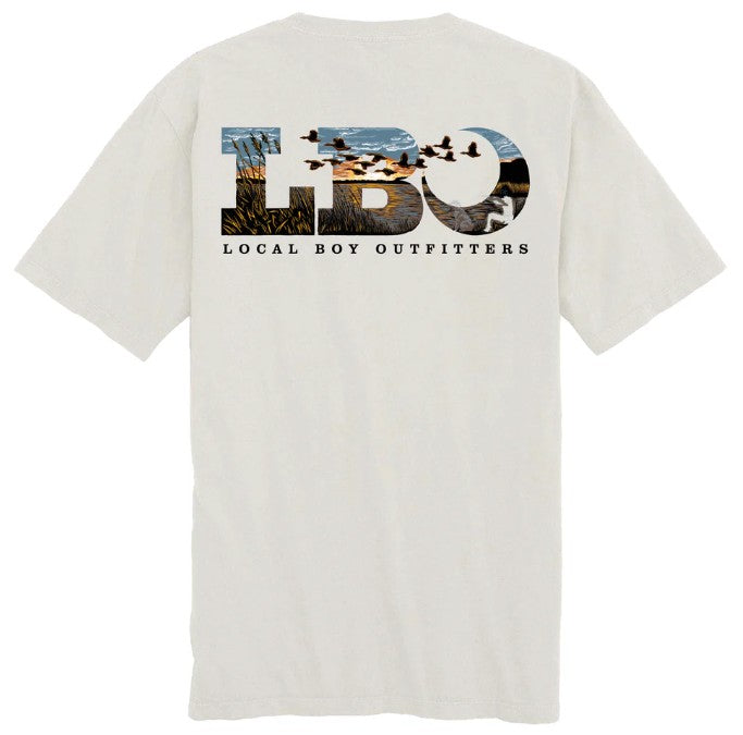 Local Boy LBO Marsh Scene Short Sleeve T-Shirt in Silver