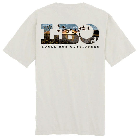 Local Boy LBO Marsh Scene Short Sleeve T-Shirt in Silver