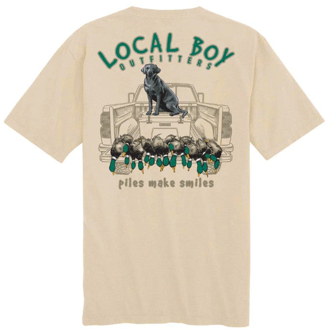 Local Boy Piles Make Smiles Short Sleeve T-Shirt in Latte