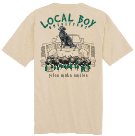 Local Boy Piles Make Smiles Short Sleeve T-Shirt in Latte