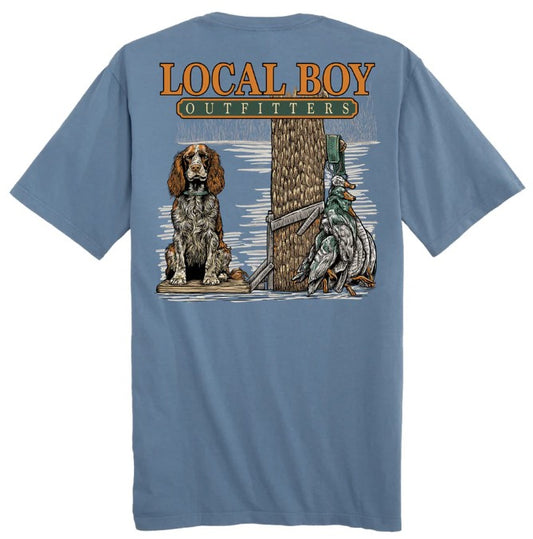 Local Boy Spaniel Stand Short Sleeve T-Shirt in Slate