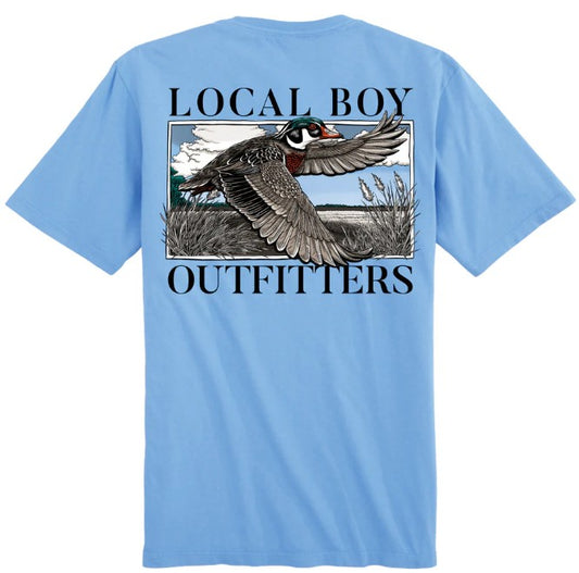 Local Boy Wingspan Short Sleeve T-Shirt in Washed Denim