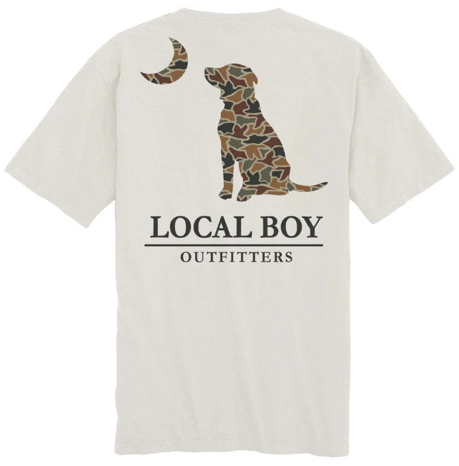 Youth Local Boy Autumn Duck Camo Dog & Moon Short Sleeve T-Shirt