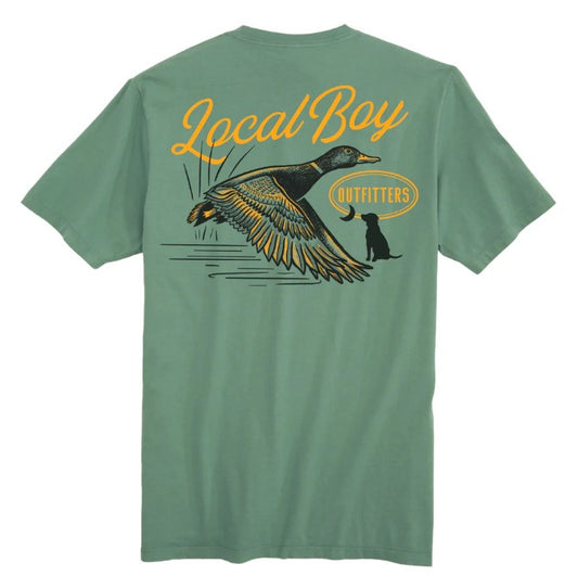 Youth Local Boy Moonlit Mallard in Light Green Short Sleeve T-Shirt