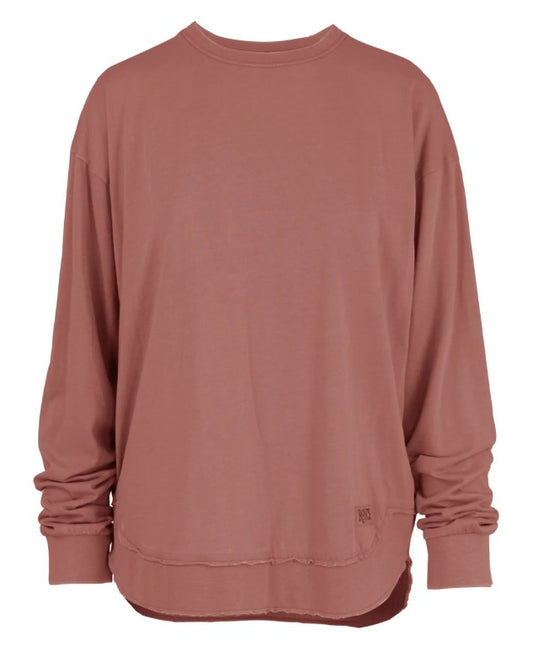 Fit For Fall Long Sleeve Vintage Washed Poncho Tee in Copper