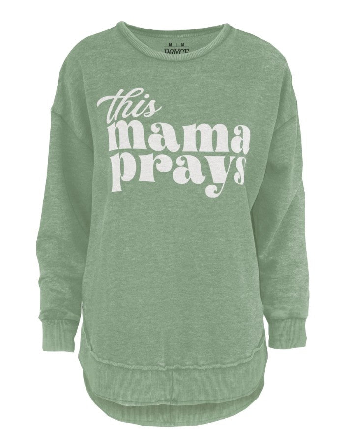 This Mama Prays Melange Poncho Fleece