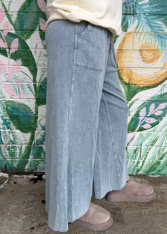 Easel Open Minded Flare Bottoms Ginny Pants - Faded Teal