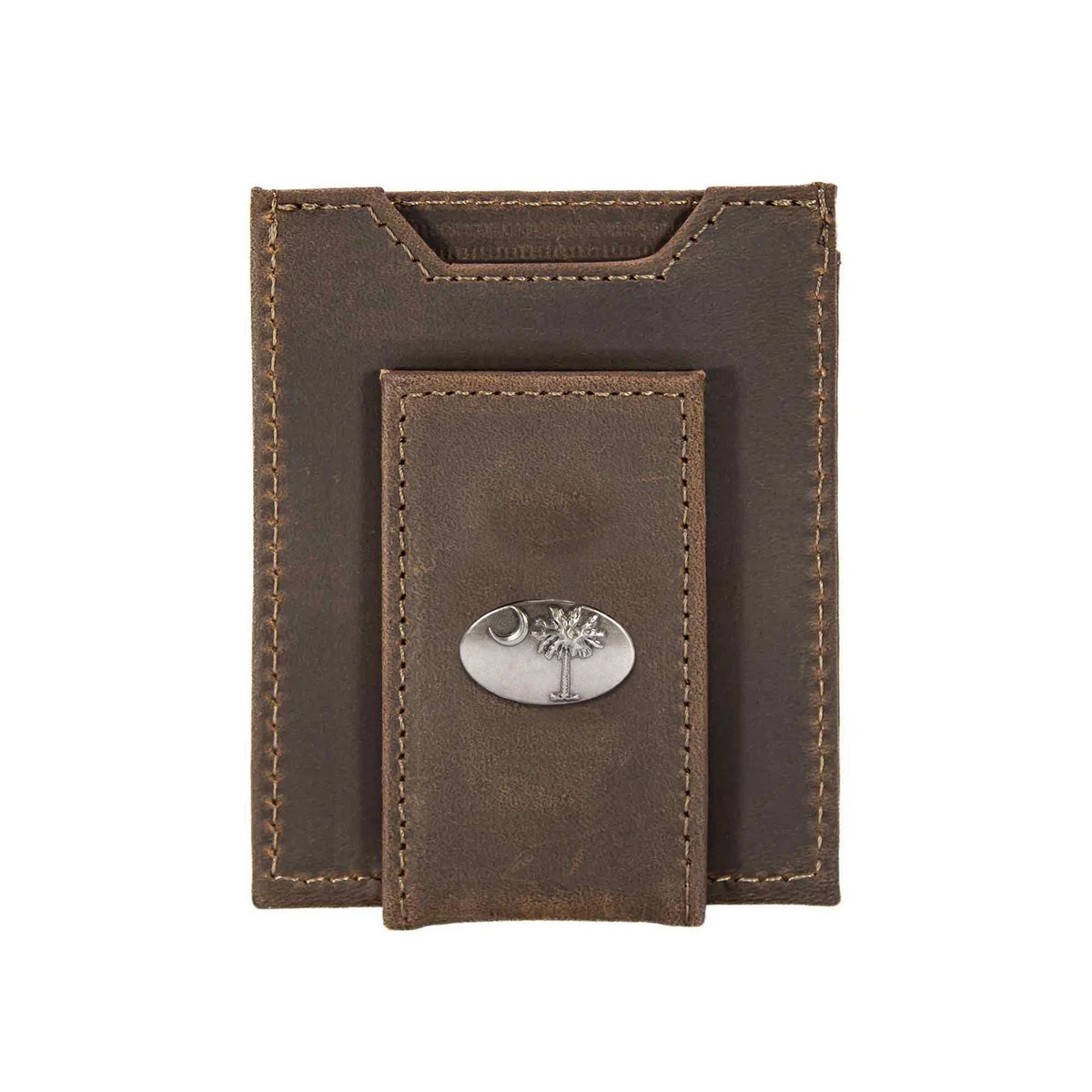 IWT5-PALM-CRZH-LBR Zep-Pro Palmetto Crazy Horse Front Pocket Wallet Brown 0