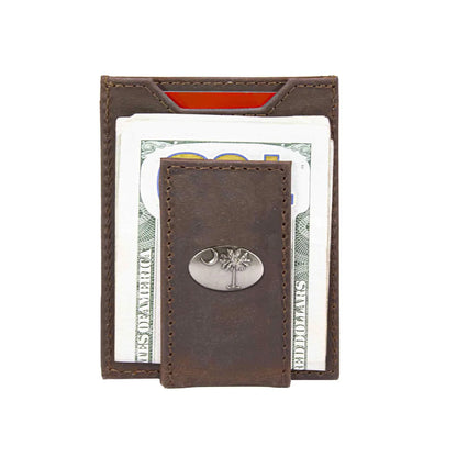 IWT5-PALM-CRZH-LBR Zep-Pro Palmetto Crazy Horse Front Pocket Wallet Brown 0