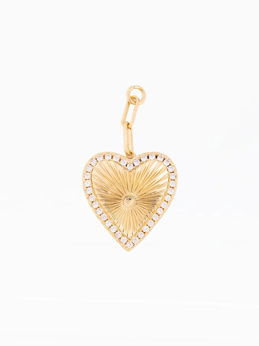 68168 Mary Square Pave Heart Bag Charm