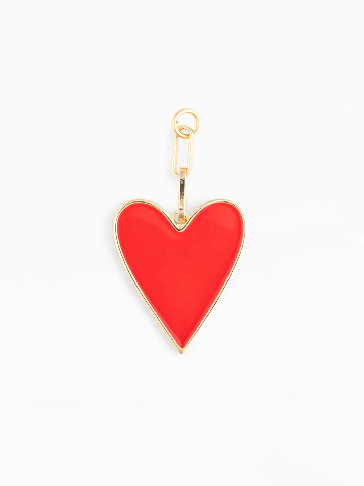 68174 Mary Square Red Enamel Heart Bag Charm