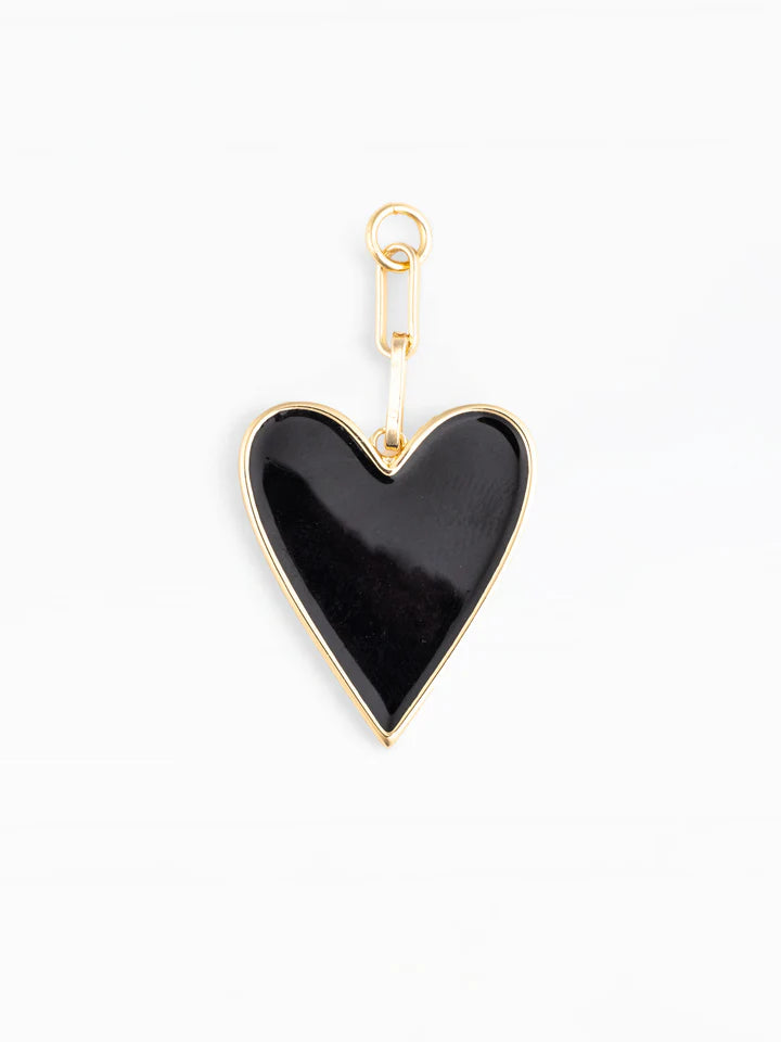 68176 Mary Square Black Enamel Heart Bag Charm