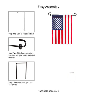 Black Metal Garden Flag Stand - 44"