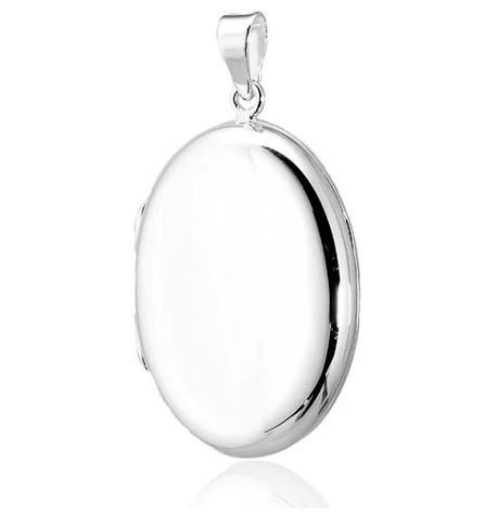Sterling Silver 20x27mm Oval Locket Pendant