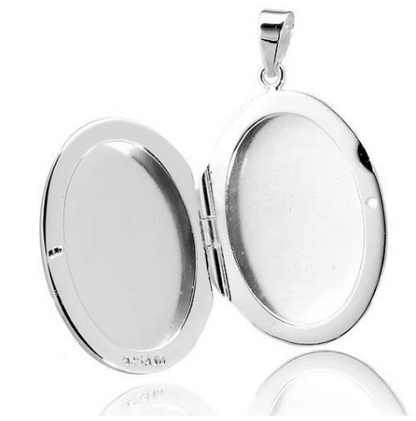 Sterling Silver 20x27mm Oval Locket Pendant