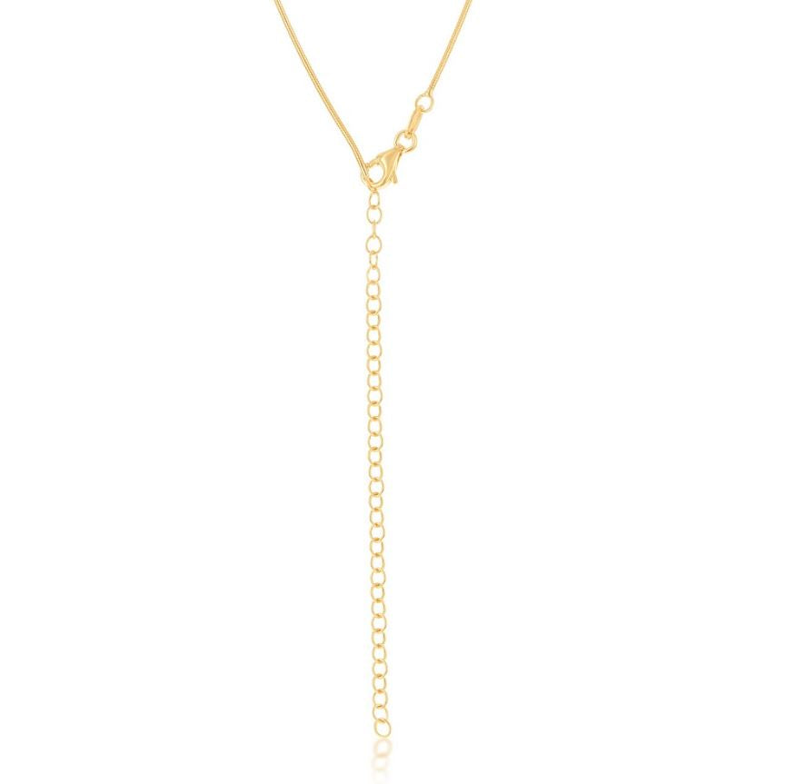 Sterling Silver Gold Plated 1mm Snake Chain - 17"