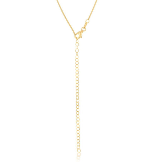 Sterling Silver Gold Plated 1mm Snake Chain - 17"