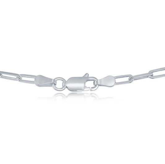 Sterling Silver 2.8mm Paper Clip Chain - 20"