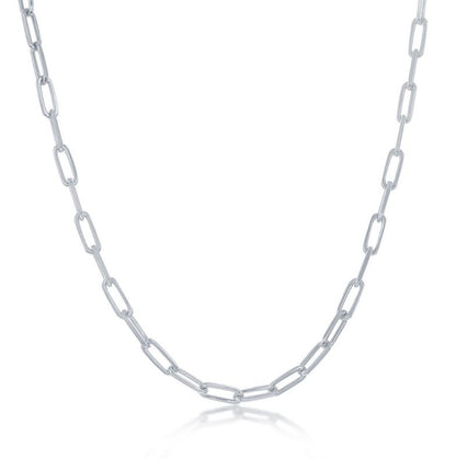 Sterling Silver 2.8mm Paper Clip Chain - 20"