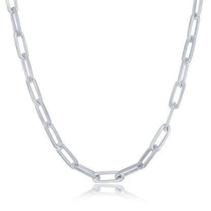 Sterling Silver 3.2mm Paper Clip Chain - 18"