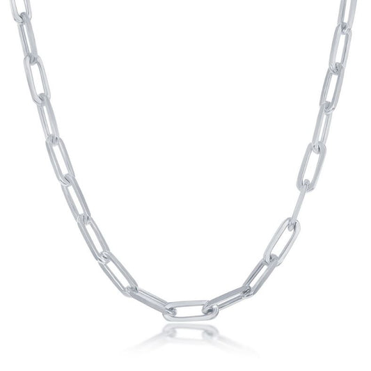Sterling Silver 3.2mm Paper Clip Chain - 18"