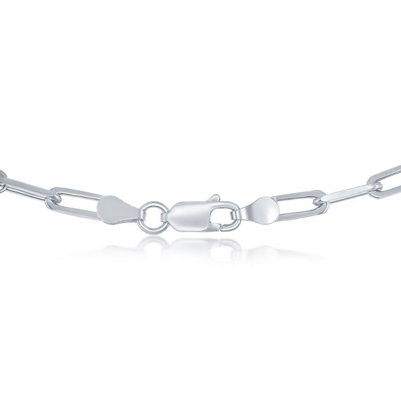 Sterling Silver 3.2mm Paper Clip Chain - 18"