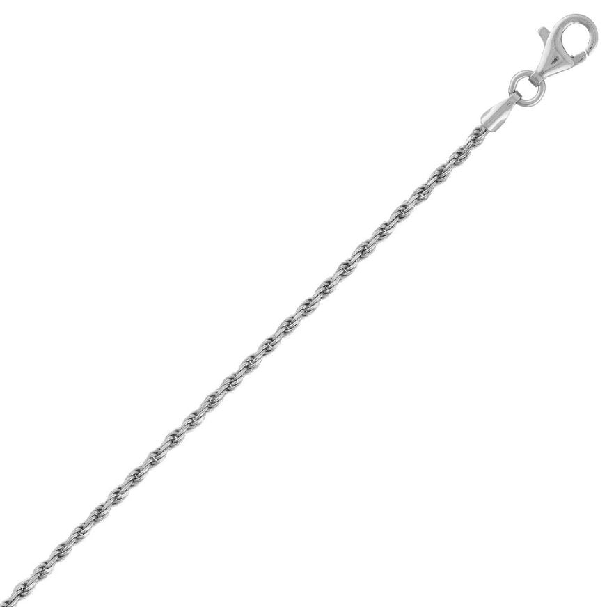 Sterling Silver 2mm Rope Chain - 22"