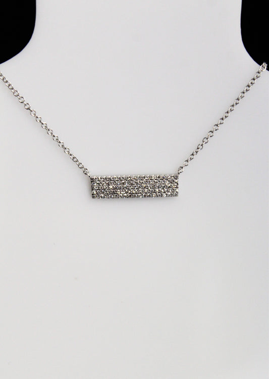 14K White Gold Diamond Bar Necklace - .25CT