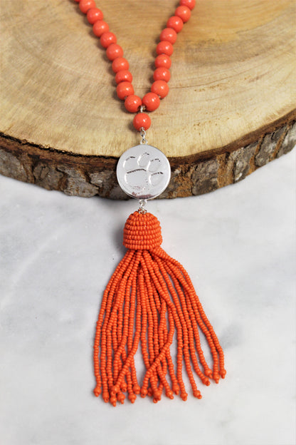 Clemson Lala Tassel Necklace