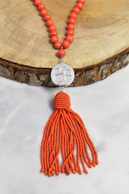 Clemson Lala Tassel Necklace