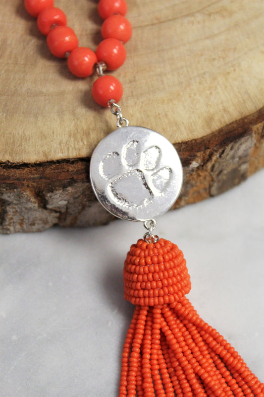 Clemson Lala Tassel Necklace