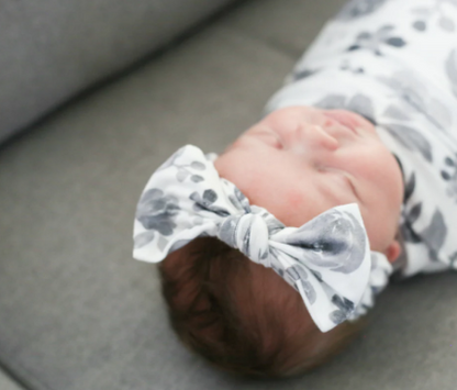 Copper Pearl Knit Headband Bow - Rowan