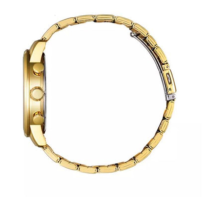 Mens Gold Tone Stainless Steel Chronograph Citizen Quartz Watch