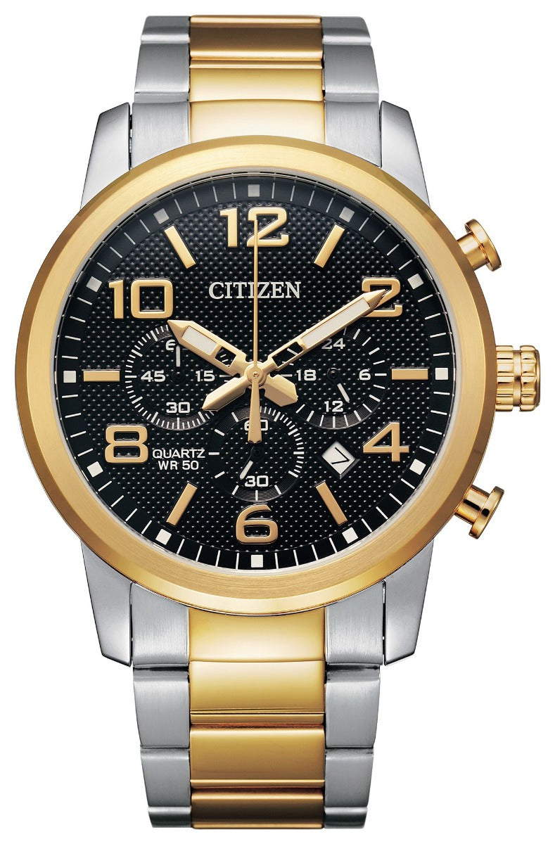 Mens Two-Tone Stainless Steel Citizen Quartz Watch - AN8054-50E