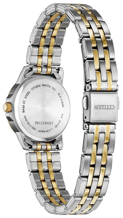Ladies Two Tone Stainless Steel Citizen Quartz Watch - EQ0605-53A