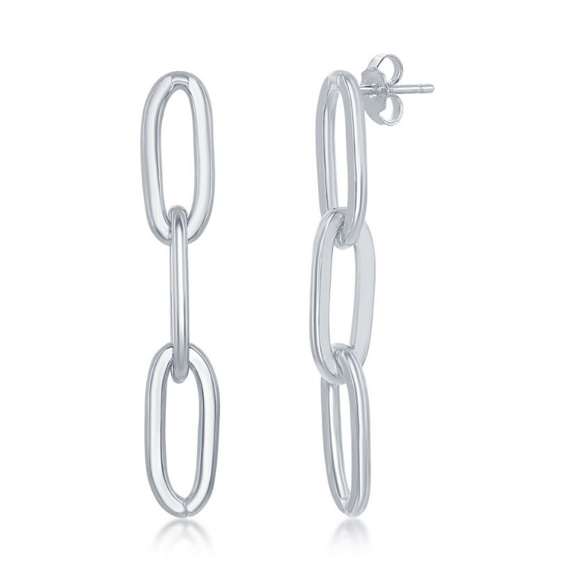 Sterling Silver Paper Clip Earrings