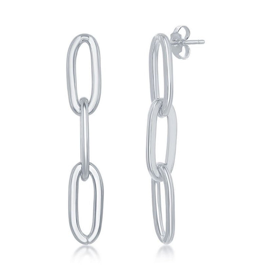 Sterling Silver Paper Clip Earrings